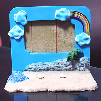 彩虹沙灘相框公仔場景(含防塵框)